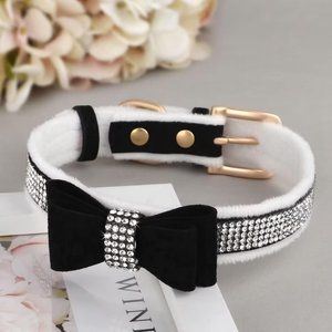 NEW Sparkling Bling Swarovski Crystal Rhinestone Pet Dog Fleece Collar +…